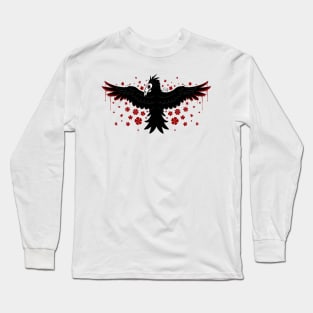 Skull Raven Flowers Long Sleeve T-Shirt